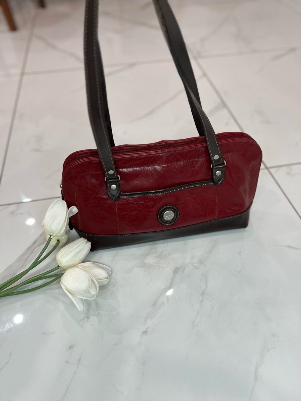 Women’s Red and Black Shoulder Bag by